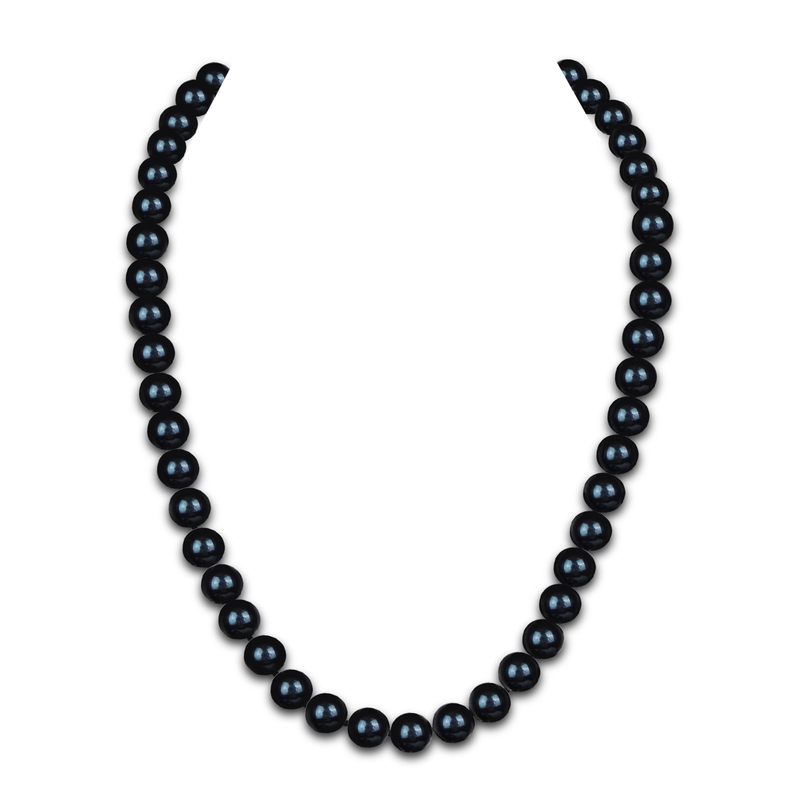 8.0-8.5mm Black Freshwater Pearl Necklace - AAA Quality