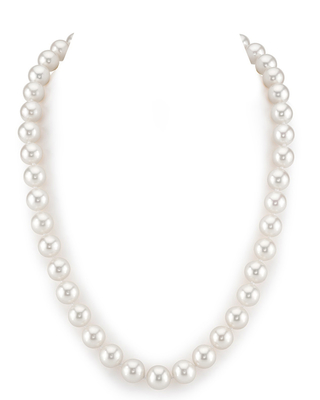9.5-10.5mm White Freshwater Pearl Necklace - AAA Quality