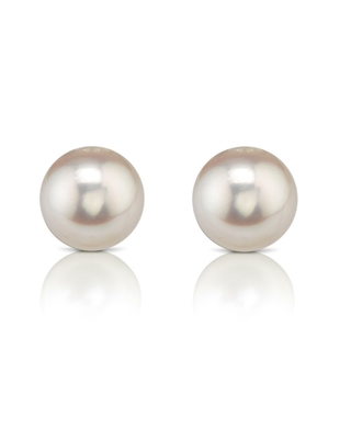 9.5-10mm Certified Hanadama Akoya Round Pearl Stud Earrings