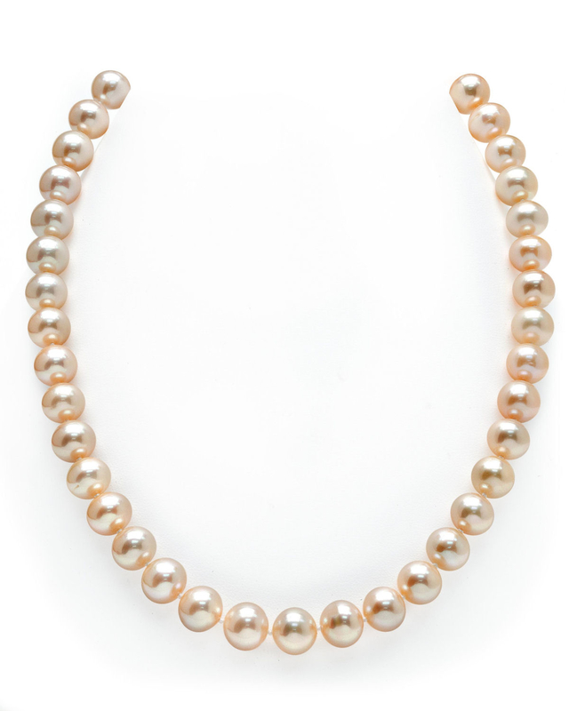 10-11mm Peach Freshwater Pearl Necklace - AAA Quality