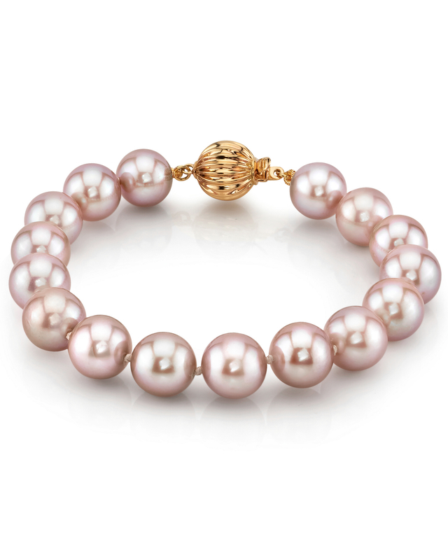 10-11mm Pink Freshwater Pearl Bracelet - AAA Quality - Secondary Image