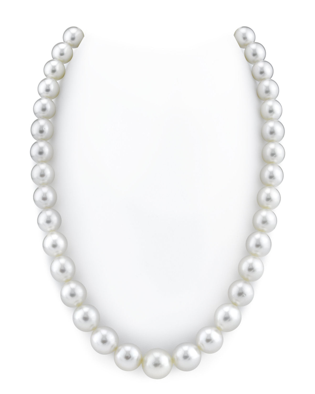 10-12.5mm White South Sea Round Pearl Necklace - AAA Quality