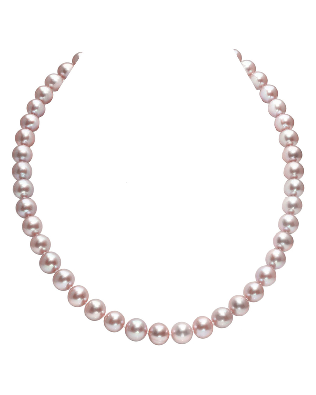 9-10mm Pink Freshwater Pearl Necklace - AAAA Quality