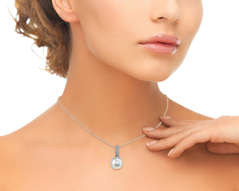 South Sea Pearl & Diamond Belinda Pendant - Model Image